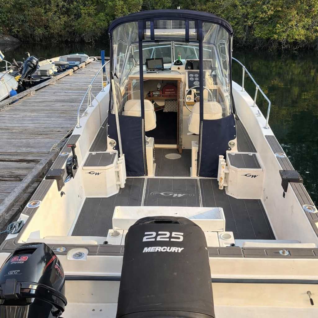 Fishing boat EVA foam decking installation